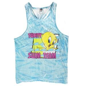 90s Looney Tunes Tweety Swim Team swim cover up 1990s vintage